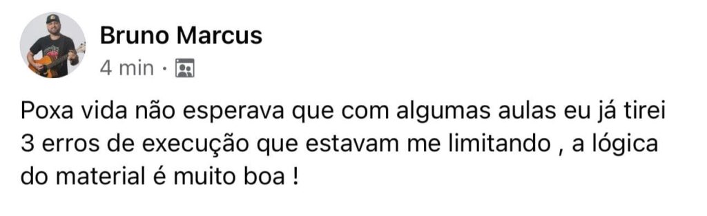 Depoimento real de aluno, print 1