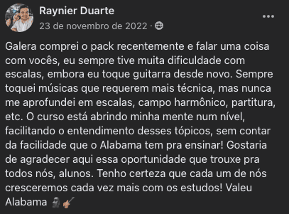 Depoimento real de aluno, print 6