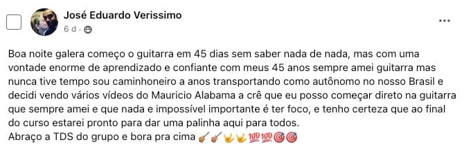 Depoimento real de aluno, print 15